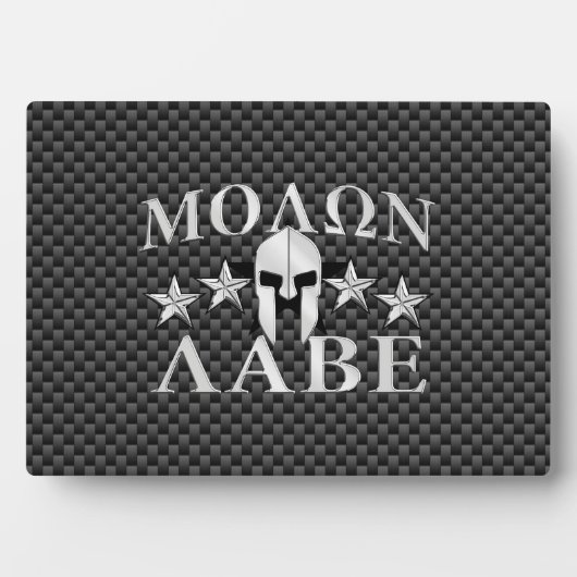 Molon Labe Spartan Warrior 5 Sterne Carbon Fotoplatte (Vorderseite)