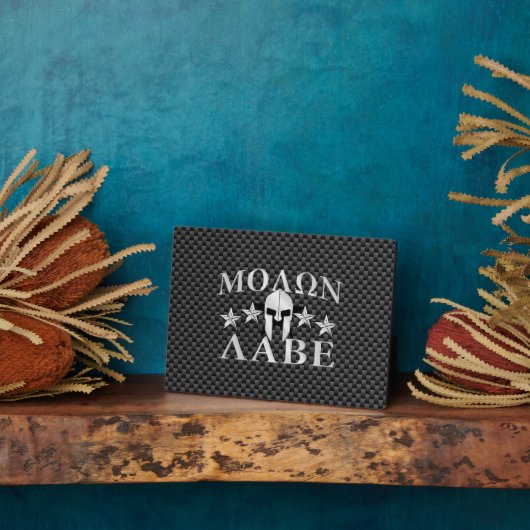 Molon Labe Spartan Warrior 5 Sterne Carbon Fotoplatte (Seite)
