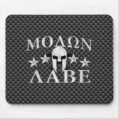 Molon Labe Spartan Warrior 5 Sterne Carbon Mousepad (Vorne)