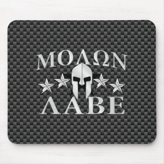 Molon Labe Spartan Warrior 5 Sterne Carbon Mousepad (Vorne)
