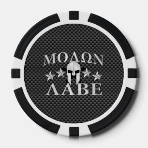 Molon Labe Spartan Warrior 5 Sterne Carbon Pokerchips