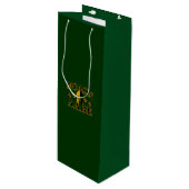 Molon Labe Spartan Warrior 5 Sterne grün Geschenktüte Für Weinflaschen (Vorderseite Schrägansicht)