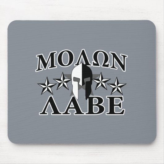 Molon Labe Spartan Warrior 5 Sterne Schwarz-weiß Mousepad (Vorne)