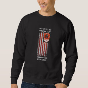 Molon Labe Spartan Warrior American Flag Men Sweatshirt