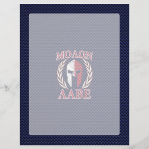 Molon Labe Spartan Warrior Blue Carbon