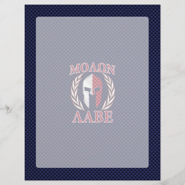 Molon Labe Spartan Warrior Blue Carbon (Vorderseite)
