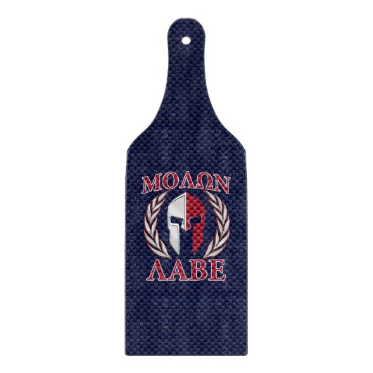 Molon Labe Spartan Warrior Blue Carbon Schneidebrett (Vorderseite)