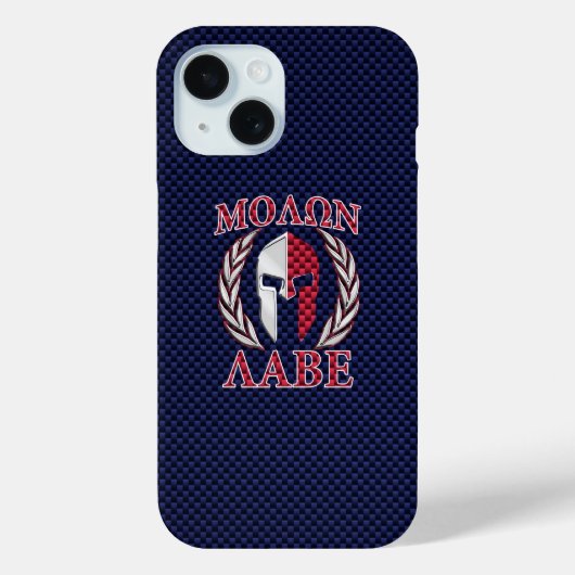 Molon Labe Spartan Warrior Carbon Fibre Chrome Case-Mate iPhone Hülle (Rückseite)