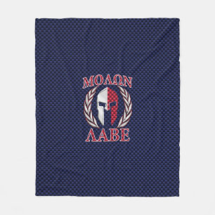 Molon Labe Spartan Warrior Carbon Fibre Chrome Fleecedecke