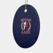 Molon Labe Spartan Warrior Carbon Fibre Chrome Keramik Ornament (Links)
