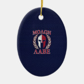 Molon Labe Spartan Warrior Carbon Fibre Chrome Keramik Ornament (Vorne)