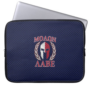 Molon Labe Spartan Warrior Carbon Fibre Chrome Laptopschutzhülle
