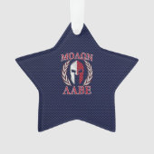 Molon Labe Spartan Warrior Carbon Fibre Chrome Ornament (Vorderseite)