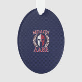 Molon Labe Spartan Warrior Carbon Fibre Chrome Ornament (Vorderseite)