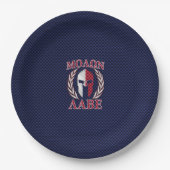 Molon Labe Spartan Warrior Carbon Fibre Chrome Pappteller (Vorderseite)