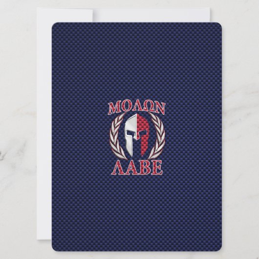 Molon Labe Spartan Warrior Carbon Fibre Print (Vorderseite)