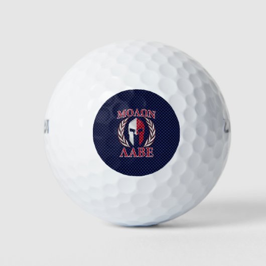 Molon Labe Spartan Warrior Carbon Fibre Print Golfball (Vorderseite)