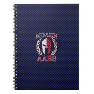 Molon Labe Spartan Warrior Carbon Fibre Style Notizblock