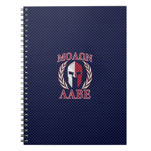 Molon Labe Spartan Warrior Carbon Fibre Style Notizblock (Vorderseite)