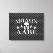 Molon Labe Spartan Warrior Helmet 5 Sterne Carbon Leinwanddruck (Vorderseite)