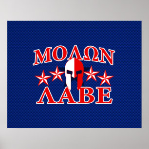 Molon Labe Spartan Warrior Helmet 5 Sterne Patriot Poster