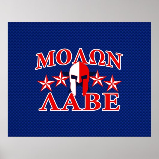 Molon Labe Spartan Warrior Helmet 5 Sterne Patriot Poster (Vorne)