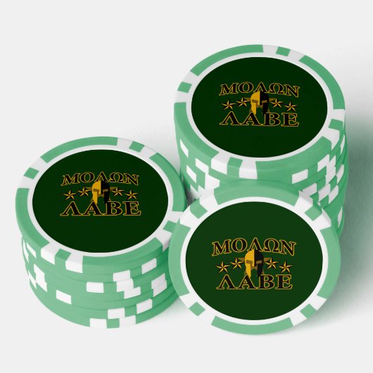 Molon Labe Spartan Warrior Helmet 5 Sterne Pokerchips (Stapel)