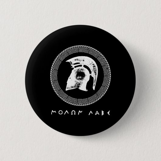 Molon Labe Spartan Warrior Helmet Alte Griechische Button (Vorderseite)