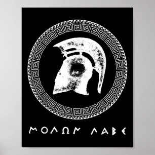 Molon Labe Spartan Warrior Helmet Alte Griechische Poster