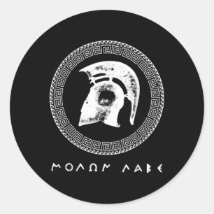 Molon Labe Spartan Warrior Helmet Alte Griechische Runder Aufkleber
