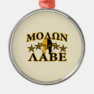 Molon Labe Spartan Warrior Helmet Goldenes Dekor Ornament Aus Metall