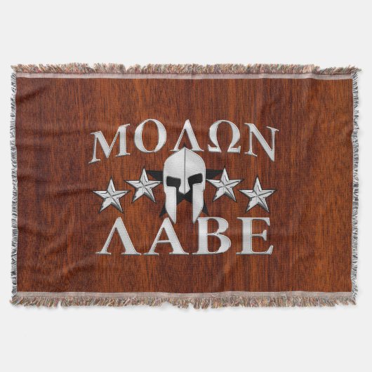 Molon Labe Spartan Warrior Helmet Mahogany Decke (Vorderseite)