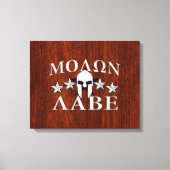 Molon Labe Spartan Warrior Helmet Mahogany Leinwanddruck (Vorderseite)
