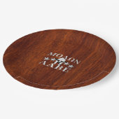 Molon Labe Spartan Warrior Helmet Mahogany Pappteller (Schrägansicht)