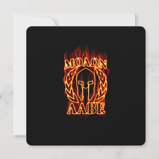 Molon Labe Spartan Warrior in Flammen (Vorderseite)