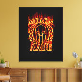 Molon Labe Spartan Warrior in Flammen Leinwanddruck (Insitu (Wohnzimmer))