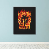 Molon Labe Spartan Warrior in Flammen Leinwanddruck (Insitu (Holzboden))