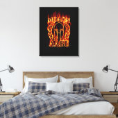 Molon Labe Spartan Warrior in Flammen Leinwanddruck (Insitu (Schlafzimmer))