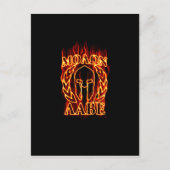 Molon Labe Spartan Warrior in Flammen Postkarte (Vorderseite)