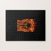 Molon Labe Spartan Warrior in Flammen Puzzle (Horizontal)