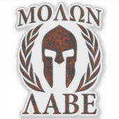 Molon Labe Spartan Warrior Laurels Aufkleber (Vorderseite)