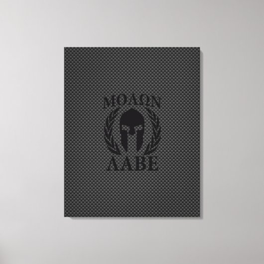 Molon Labe Spartan Warrior Laurels Carbon Decor Leinwanddruck (Vorderseite)