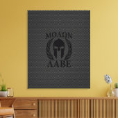Molon Labe Spartan Warrior Laurels Carbon Decor Leinwanddruck (Insitu (Wohnzimmer))
