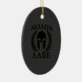 Molon Labe Spartan Warrior Laurels Carbon Style Keramik Ornament (Rechts)