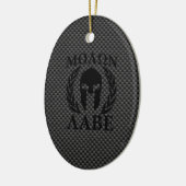 Molon Labe Spartan Warrior Laurels Carbon Style Keramik Ornament (Links)