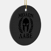 Molon Labe Spartan Warrior Laurels Carbon Style Keramik Ornament (Rechts)