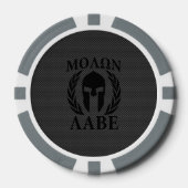 Molon Labe Spartan Warrior Laurels Carbon Style Pokerchips (Vorderseite)
