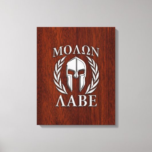 Molon Labe Spartan Warrior Laurels Chro Wood Print Leinwanddruck (Vorderseite)