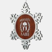 Molon Labe Spartan Warrior Laurels Holzdekor Schneeflocken Zinn-Ornament (Rechts)