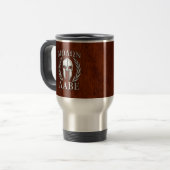 Molon Labe Spartan Warrior Laurels Mahogany Print Reisebecher (Vorderseite Links)